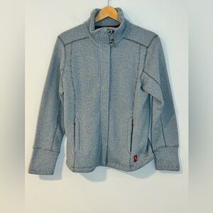 Eastern Mountain Sports Gray Striped Full-Zip Jacket Women’s Size L